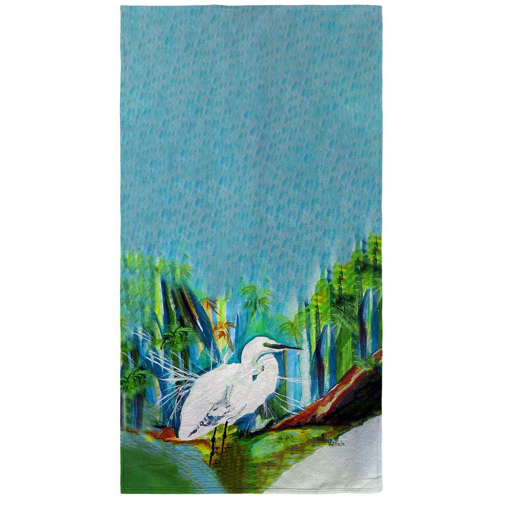 Acrylic Egret Beach Towel. Picture 1