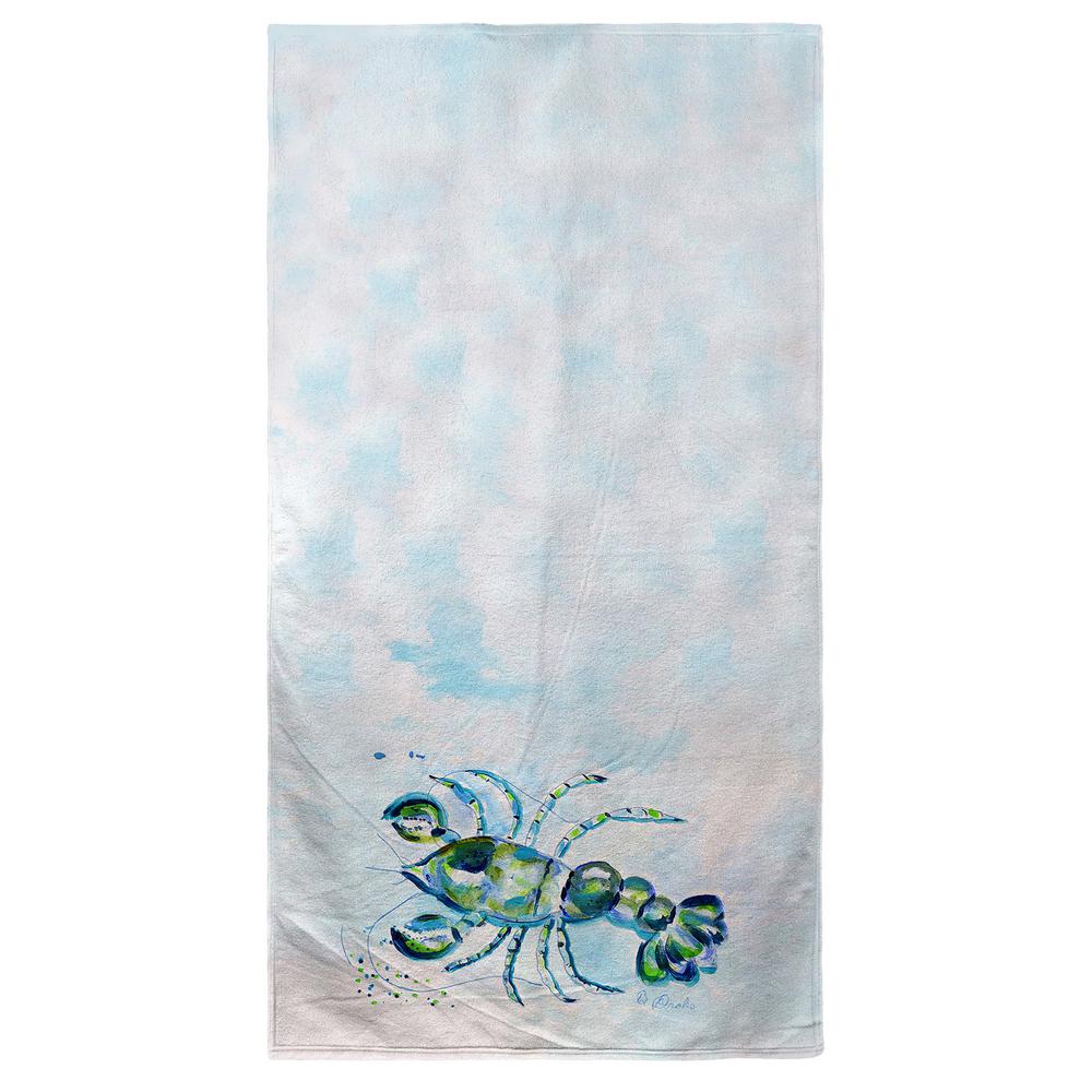 Blue Crayfish Beach Towel. Picture 1