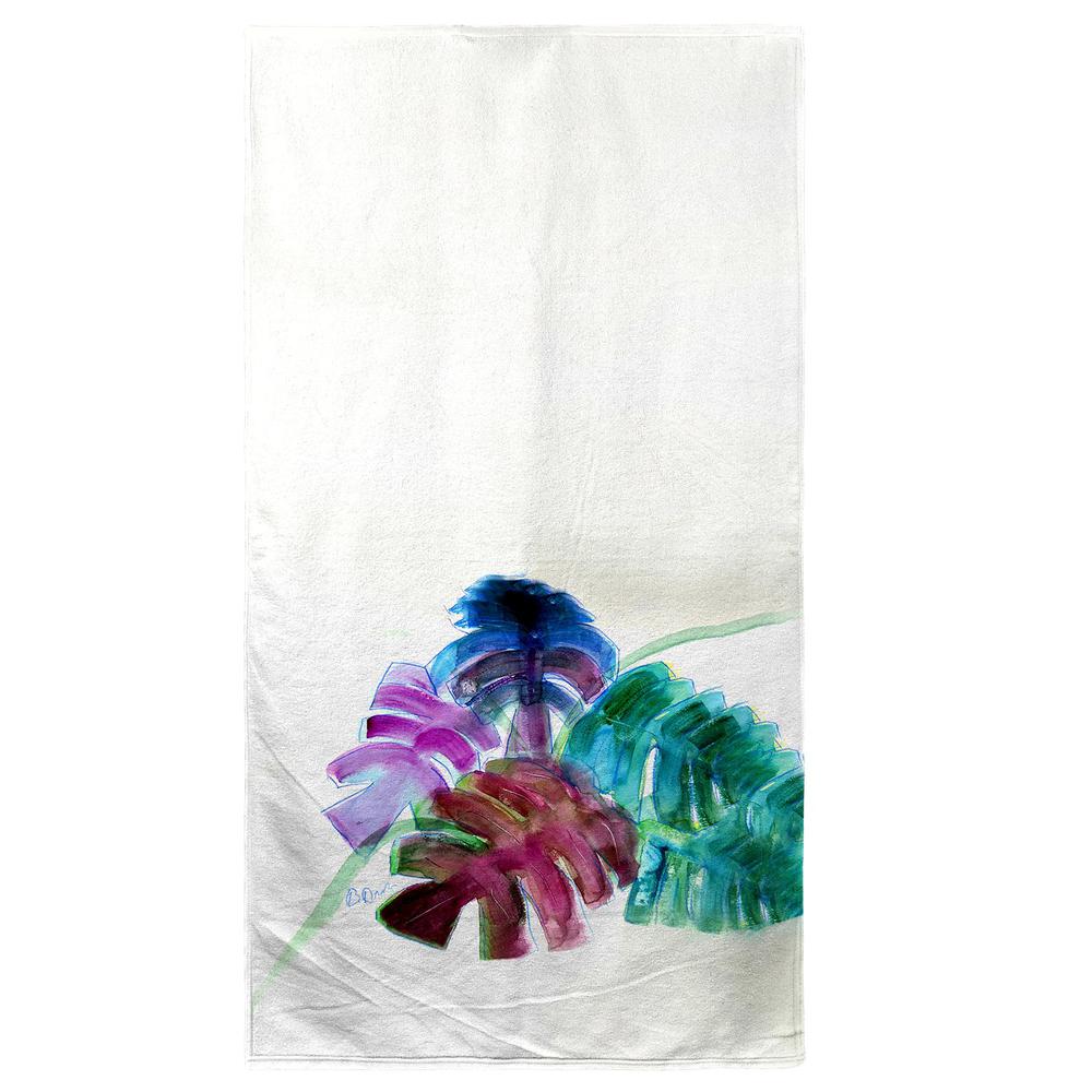 Monstera Leaves Beach Towel. Picture 1
