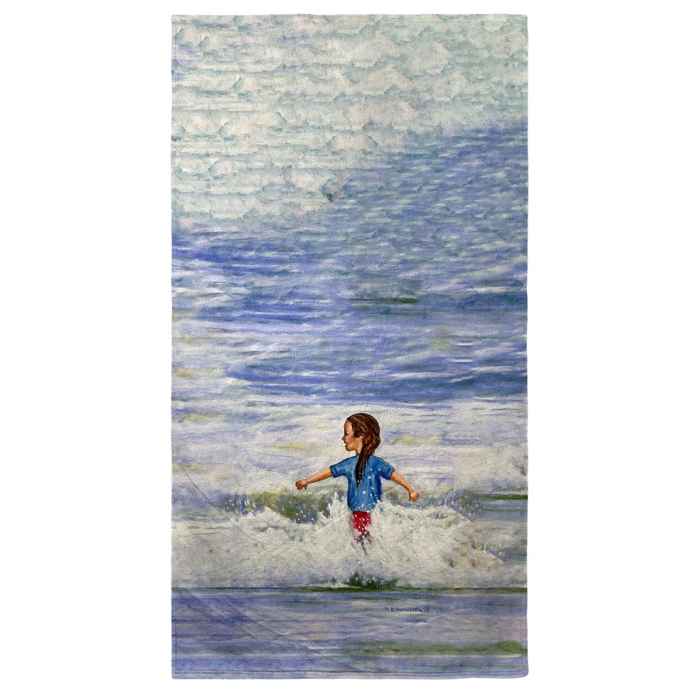 Girl in Surf Beach Towel. Picture 1