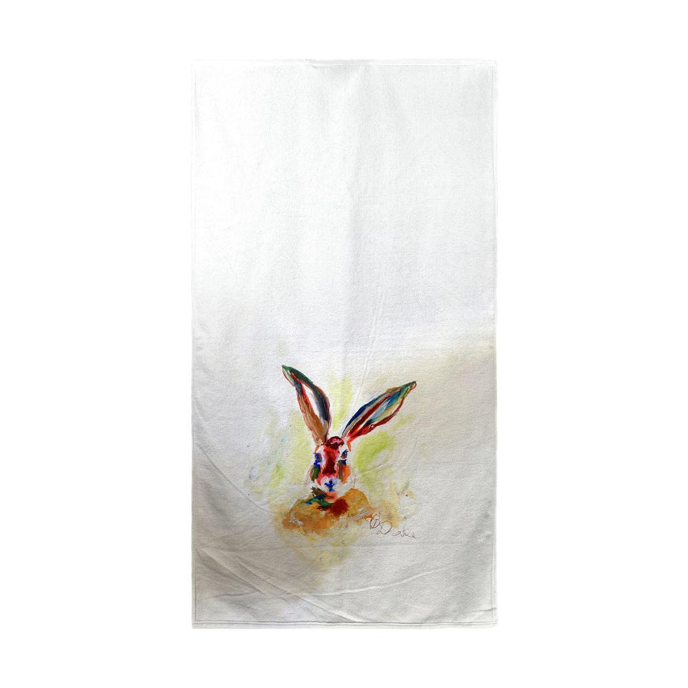 Jack Rabbit Beach Towel White. Picture 1