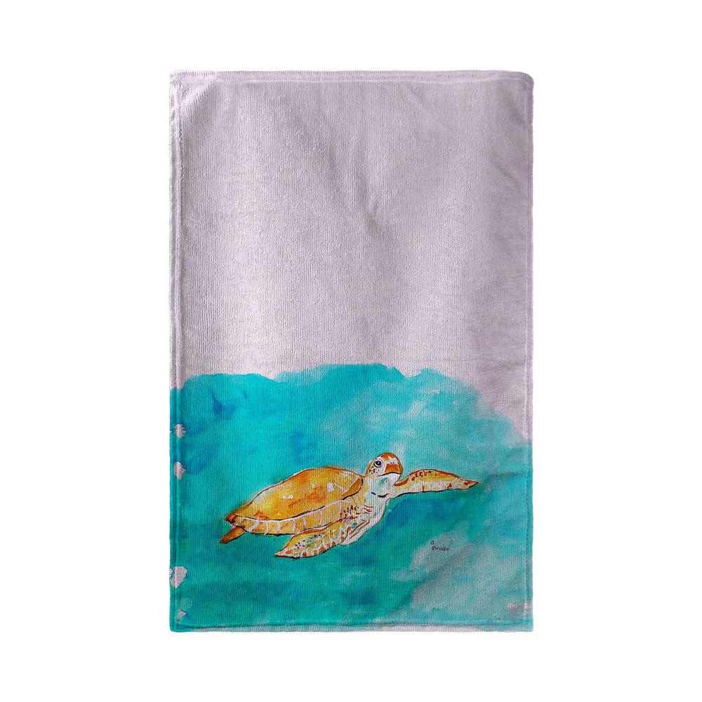 Brown Sea Turtle Beach Towel. Picture 1