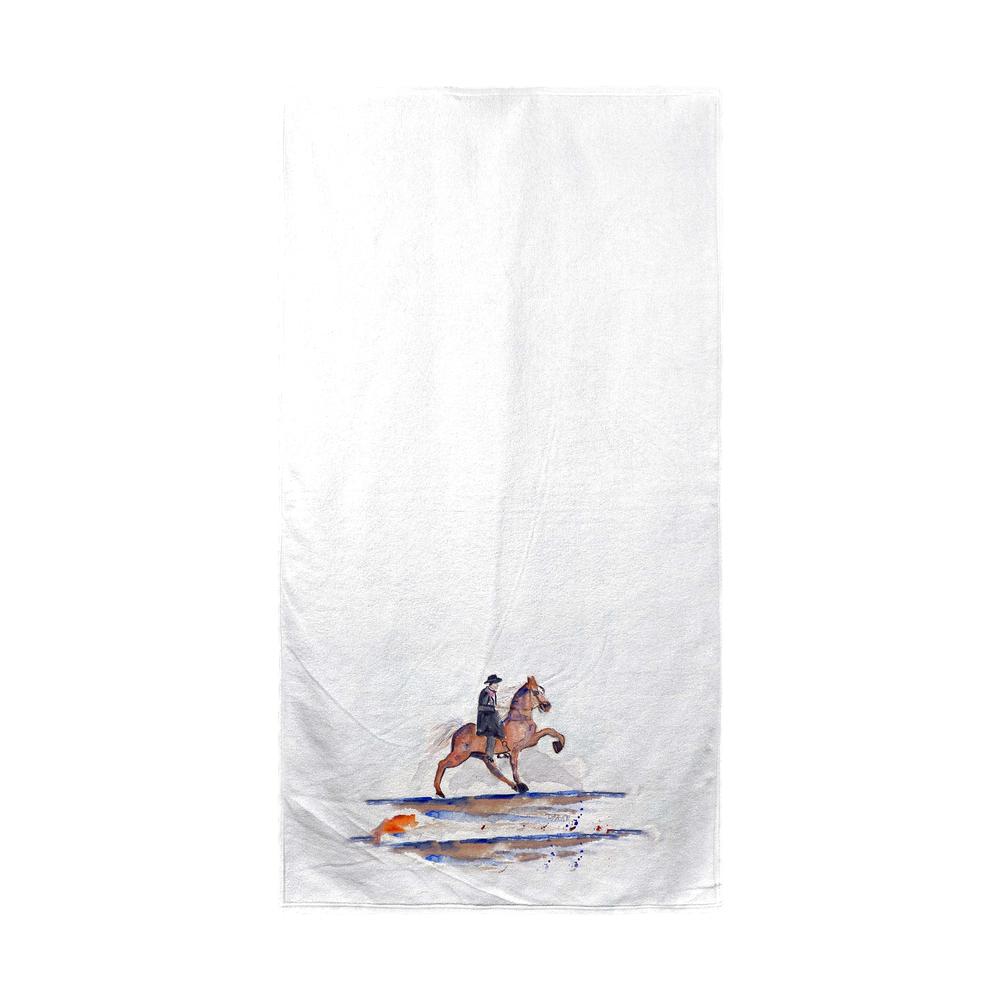 Brown Walking Horse Beach Towel. Picture 1