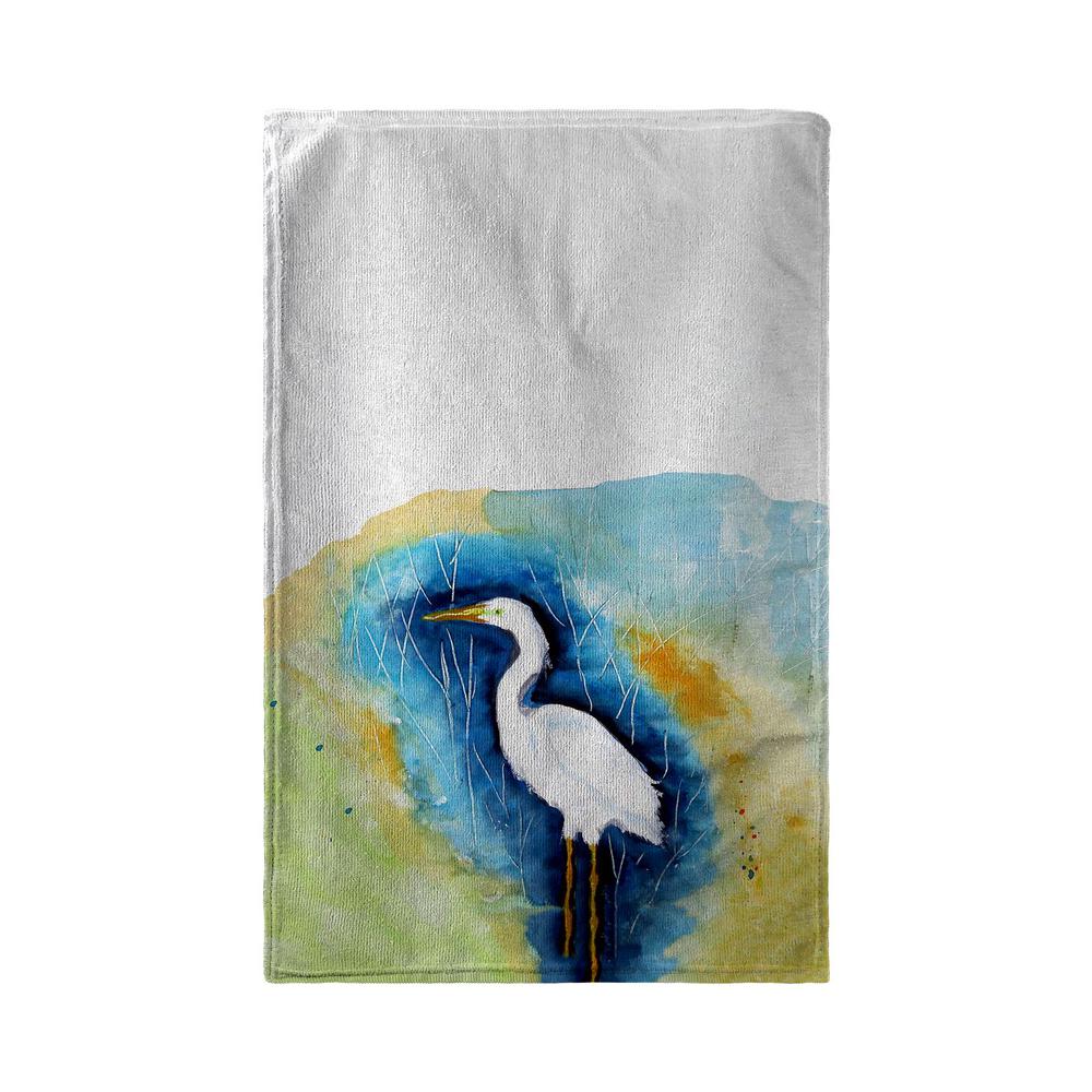 Great Egret - Left Beach Towel. Picture 1