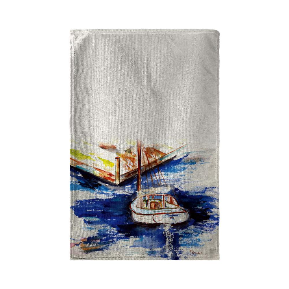 Sailboat & Dock Beach Towel. Picture 1