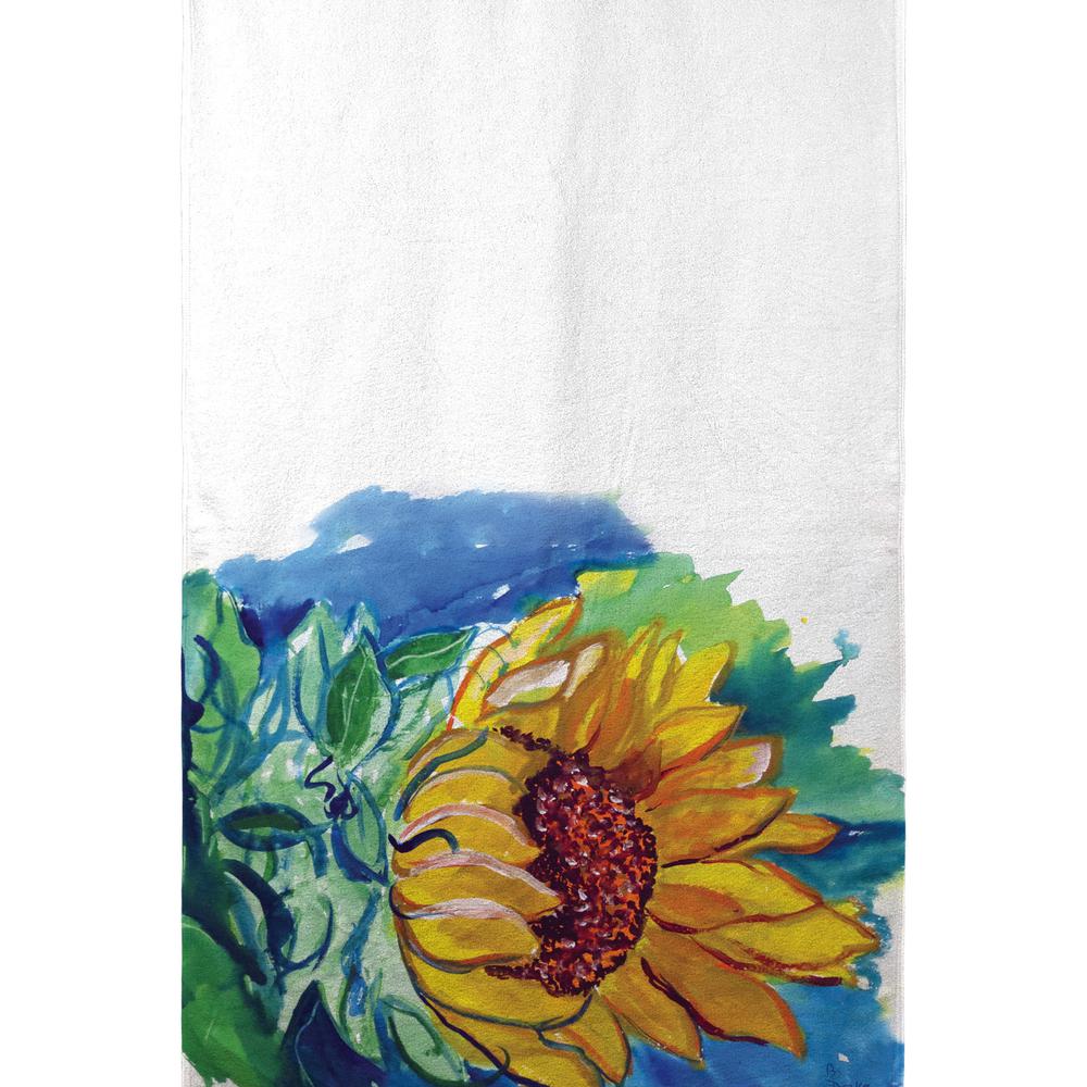 Windy Sunflower Beach Towel. Picture 1