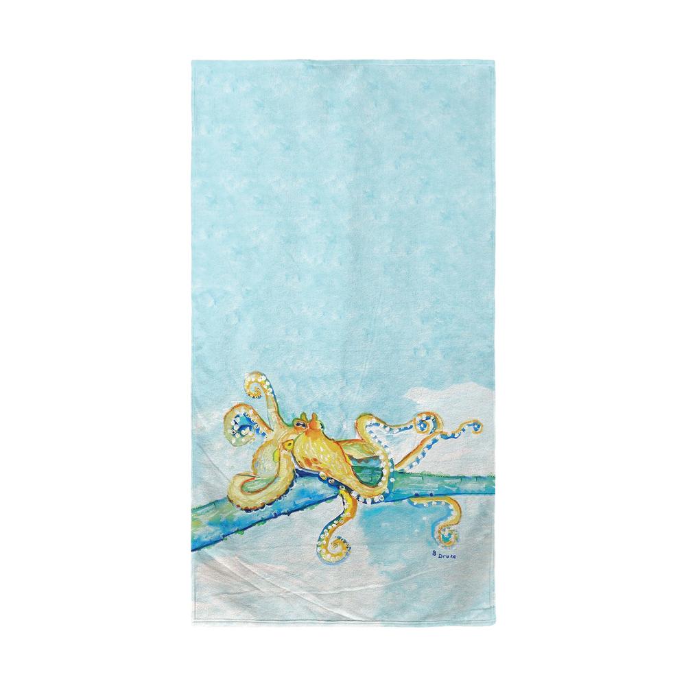 Gold Octopus Beach Towel. Picture 1