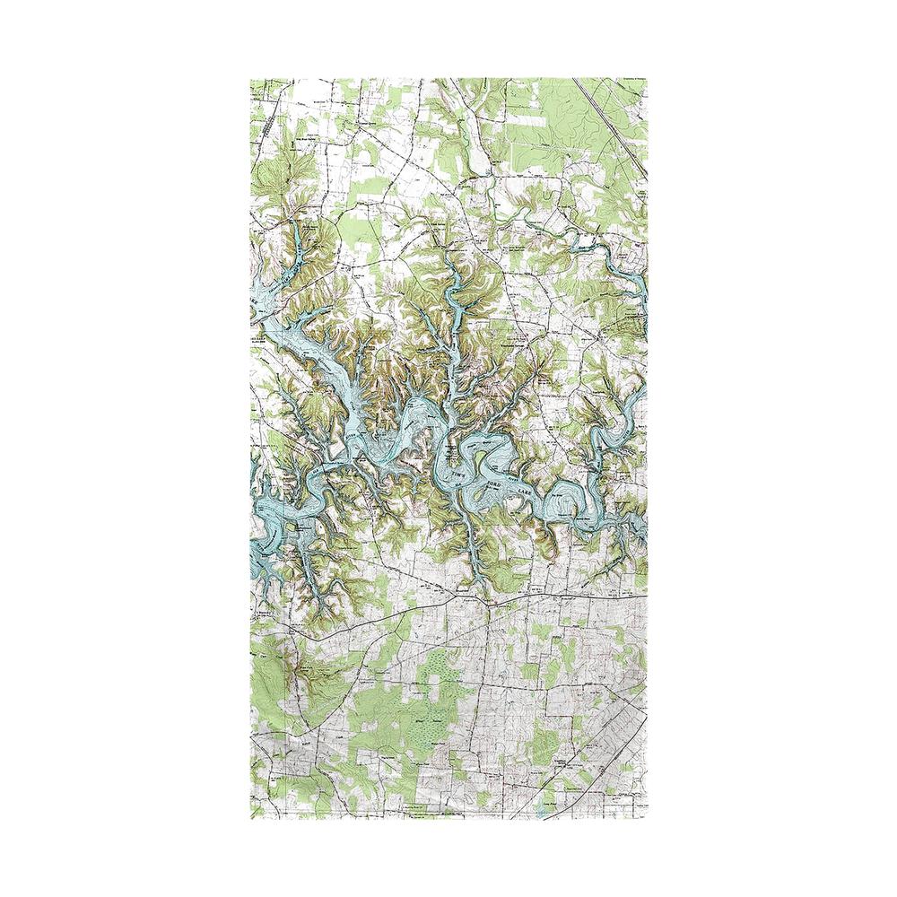 Tims Ford Lake, TN Nautical Map Beach Towel. Picture 1