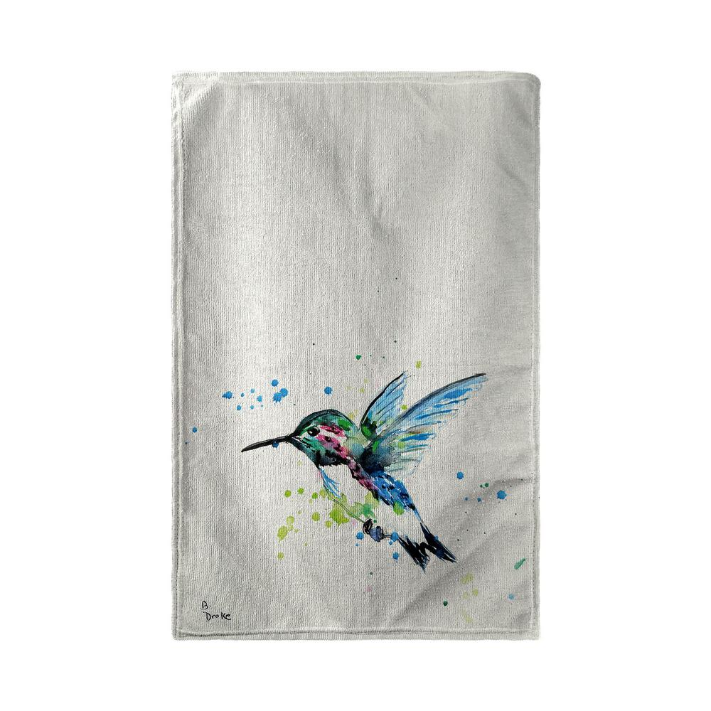 Green Hummingbird Beach Towel. Picture 1