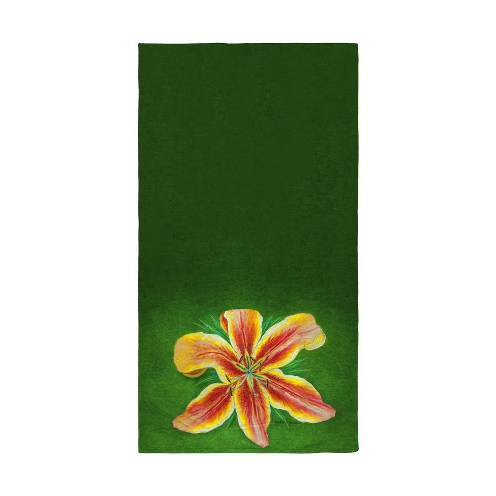 Yellow Lily Beach Towel. Picture 1