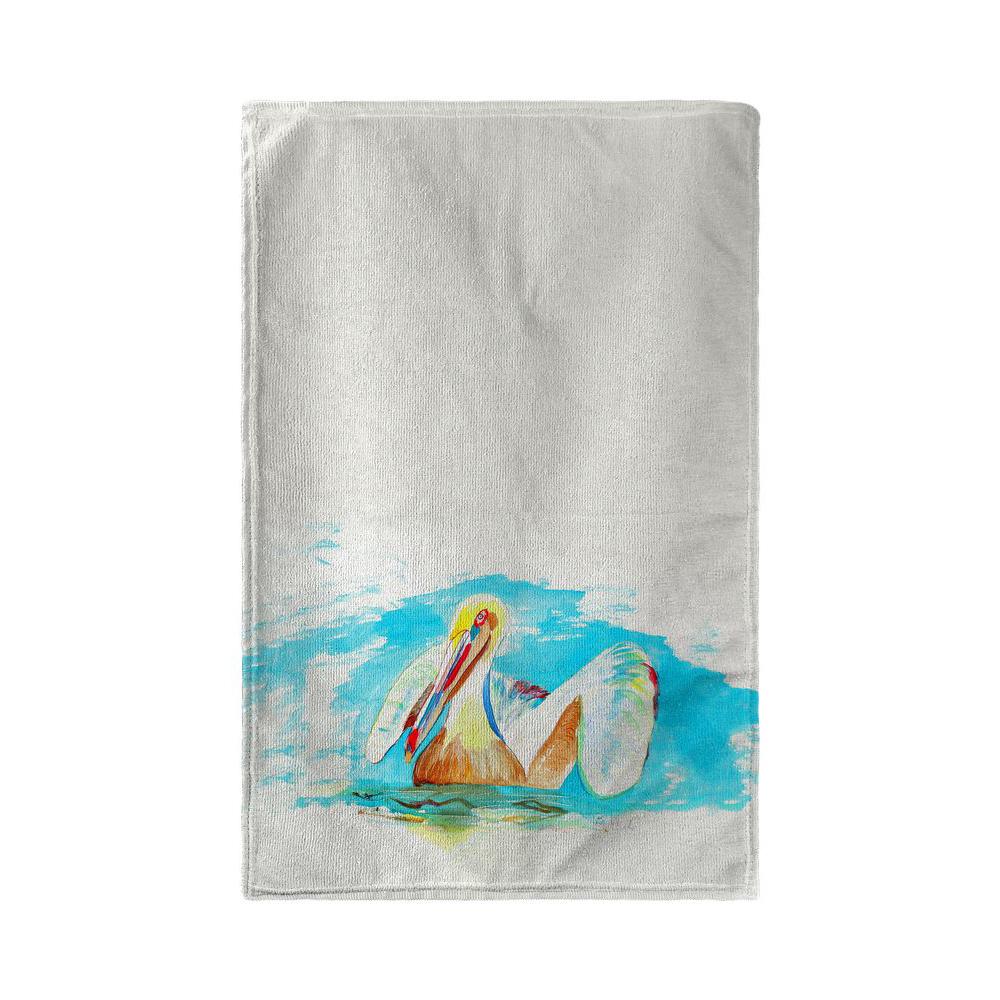 Pelican in Teal Beach Towel. Picture 1