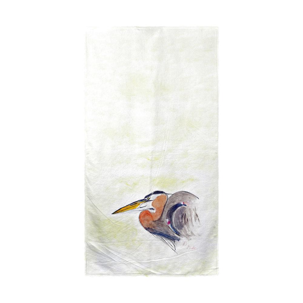 Heron Portrait Beach Towel. Picture 1