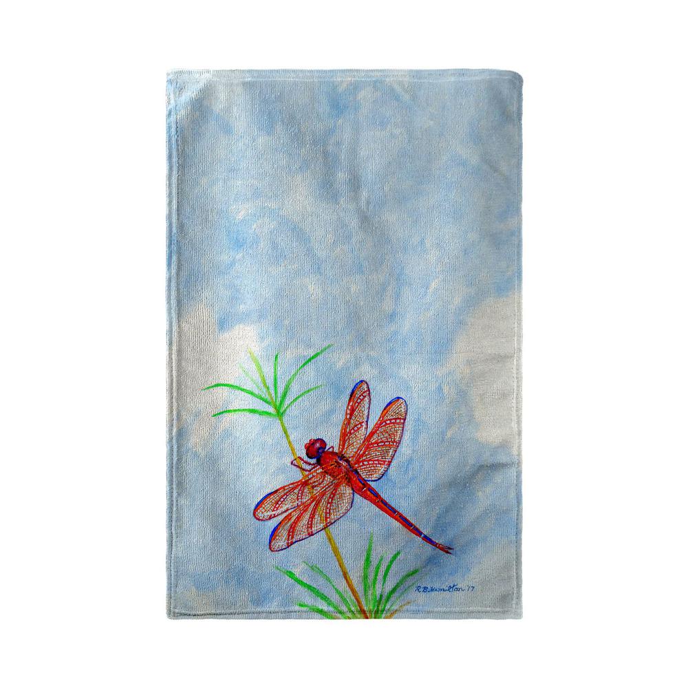 Red Dragonfly Beach Towel. Picture 1