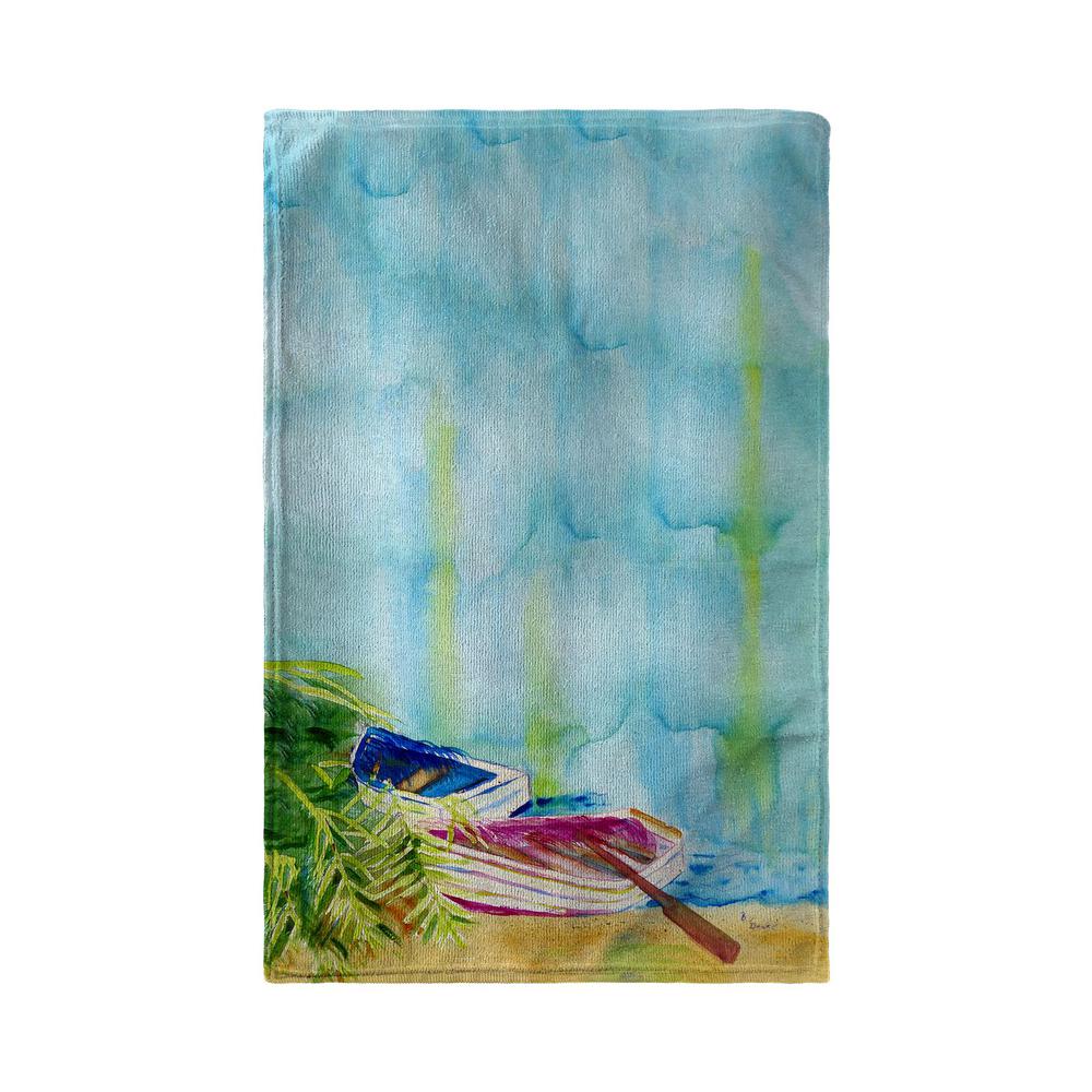 Watercolor Rowboats Beach Towel. Picture 1