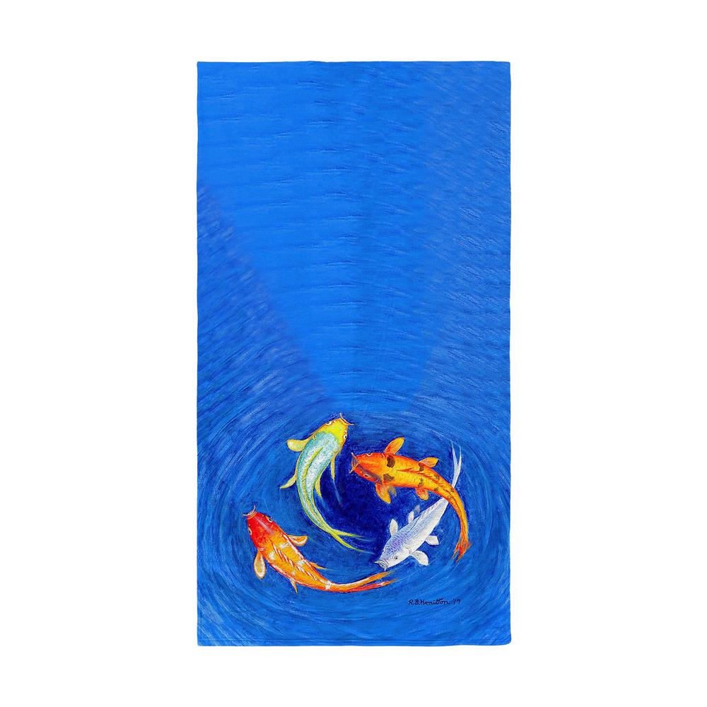 Swirling Koi Beach Towel. Picture 1