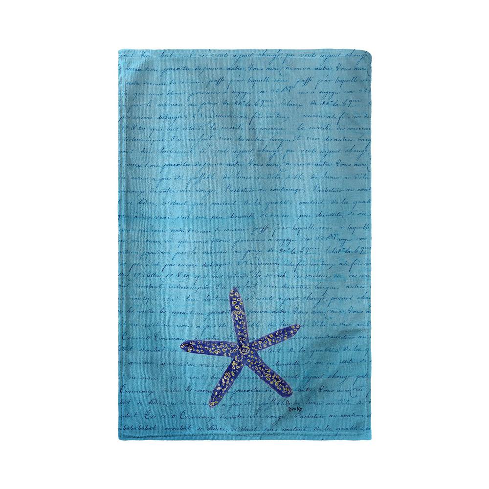 Blue Starfish Beach Towel. Picture 1