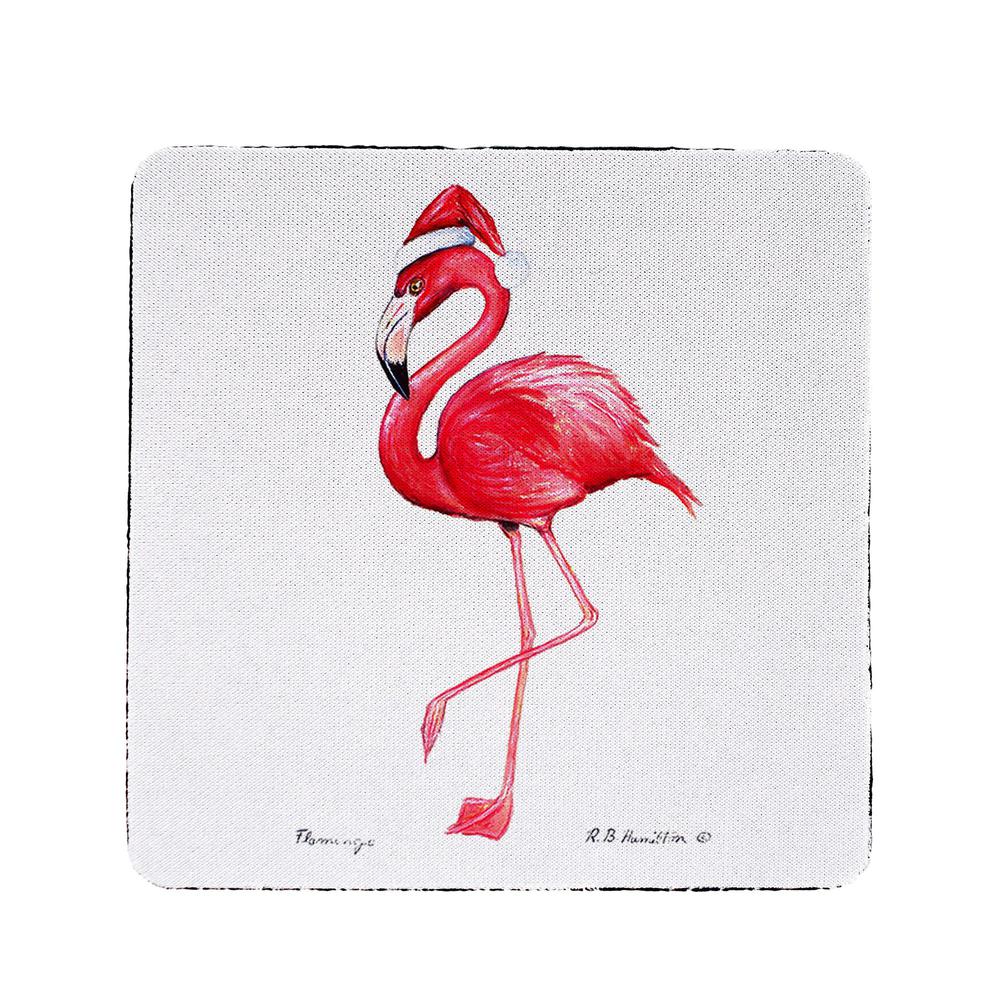 Flamingo Santa Coaster Set of 4. Picture 1