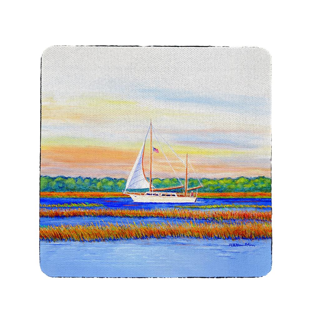 Marsh Sailing Coaster Set of 4. Picture 1
