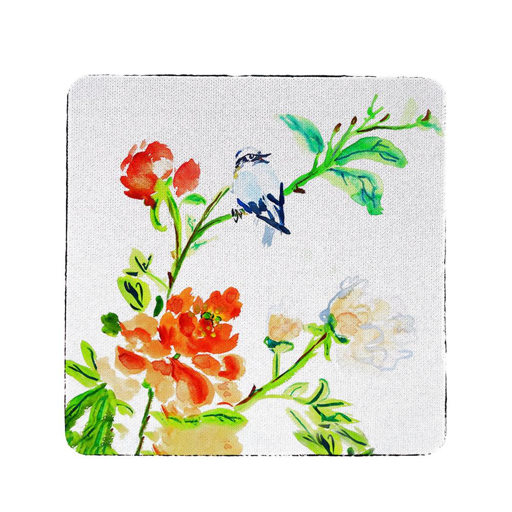Blue Bird & Flowers Coaster Set of 4. Picture 1