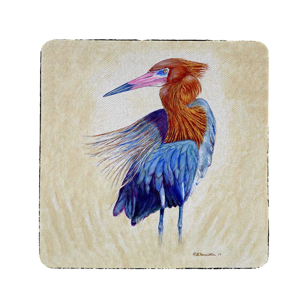 Reddish Egret Portrait Coaster Set of 4. Picture 1