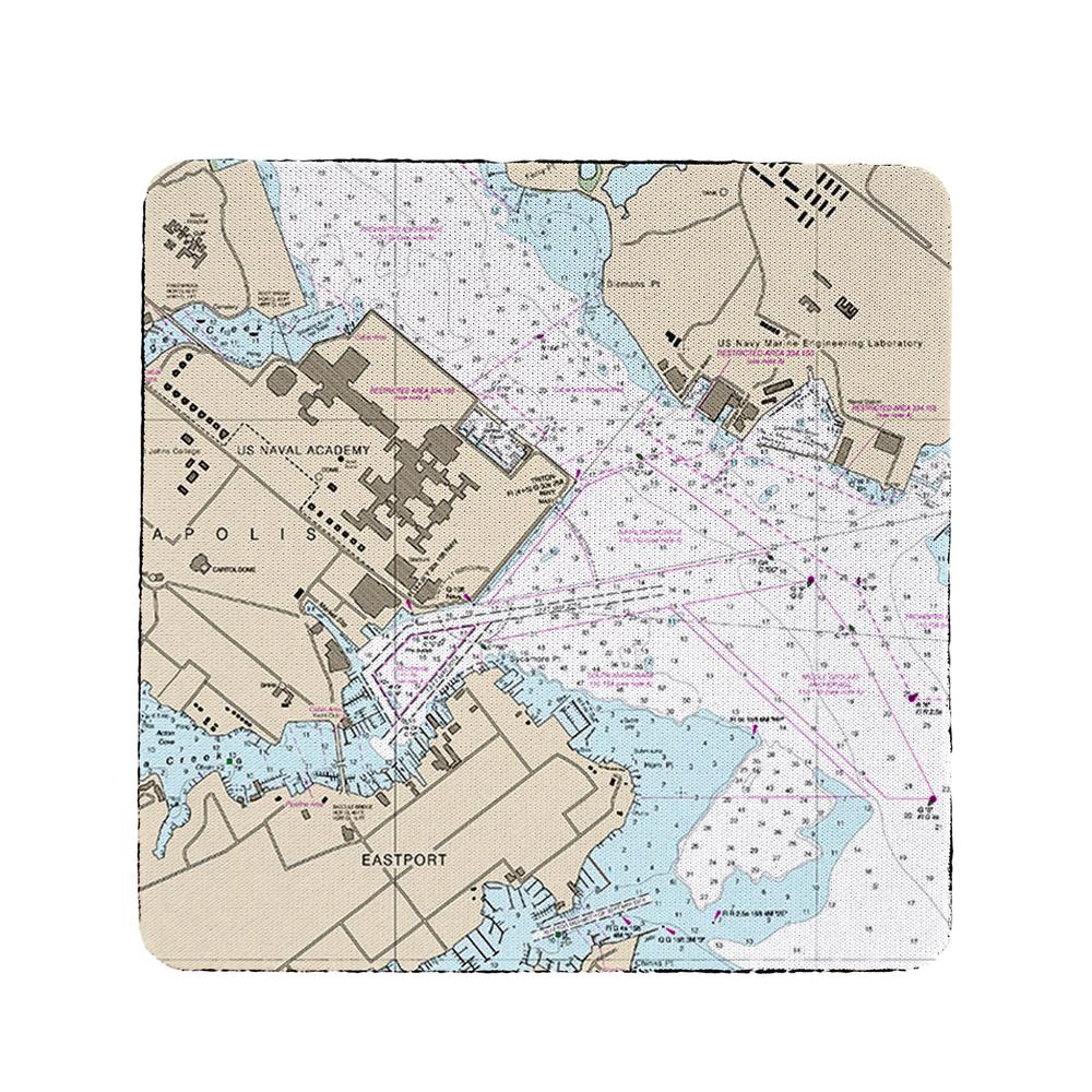 Annapolis - USNA, MD Nautical Map Coaster Set of 4. Picture 1