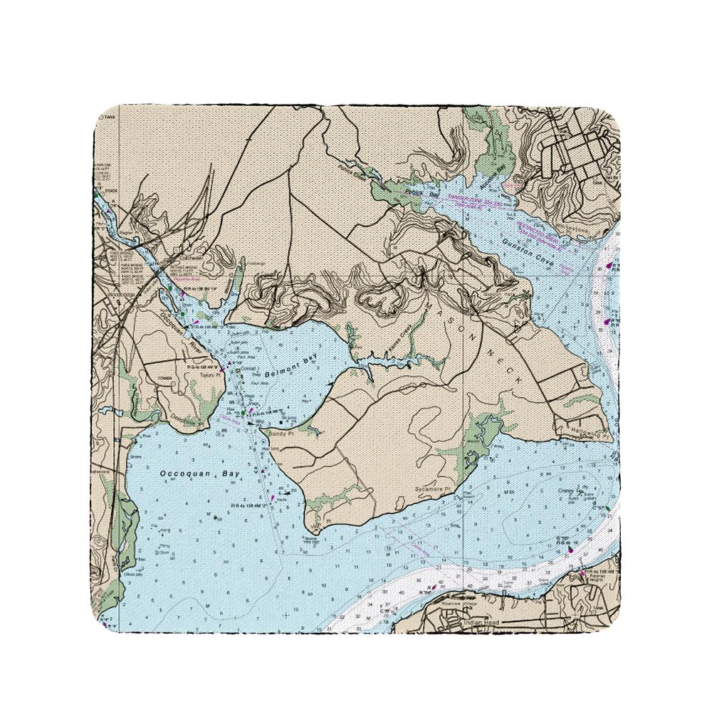 Occoquan, VA Nautical Map Coaster Set of 4. Picture 1