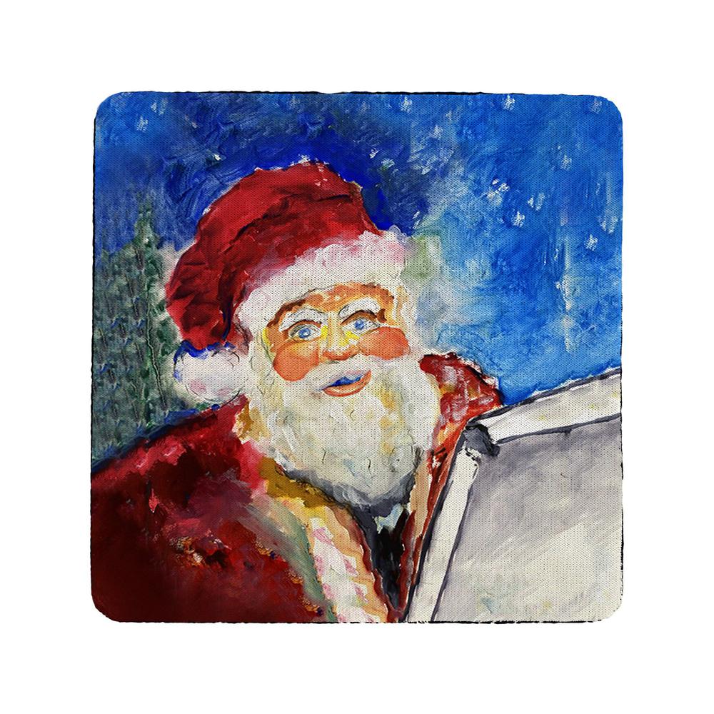 Santa's List Coaster Set of 4. Picture 1