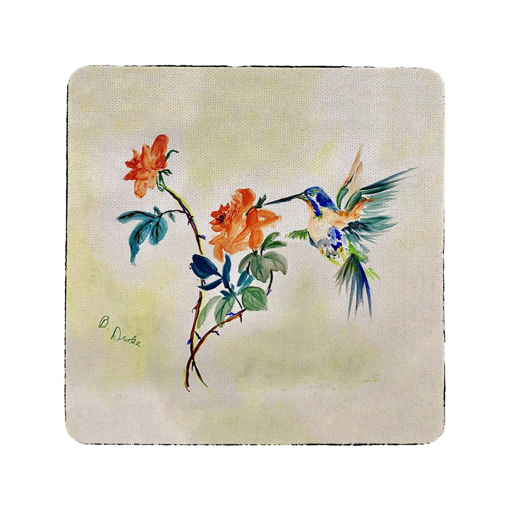 Hummingbird & Rose Coaster Set of 4. Picture 1