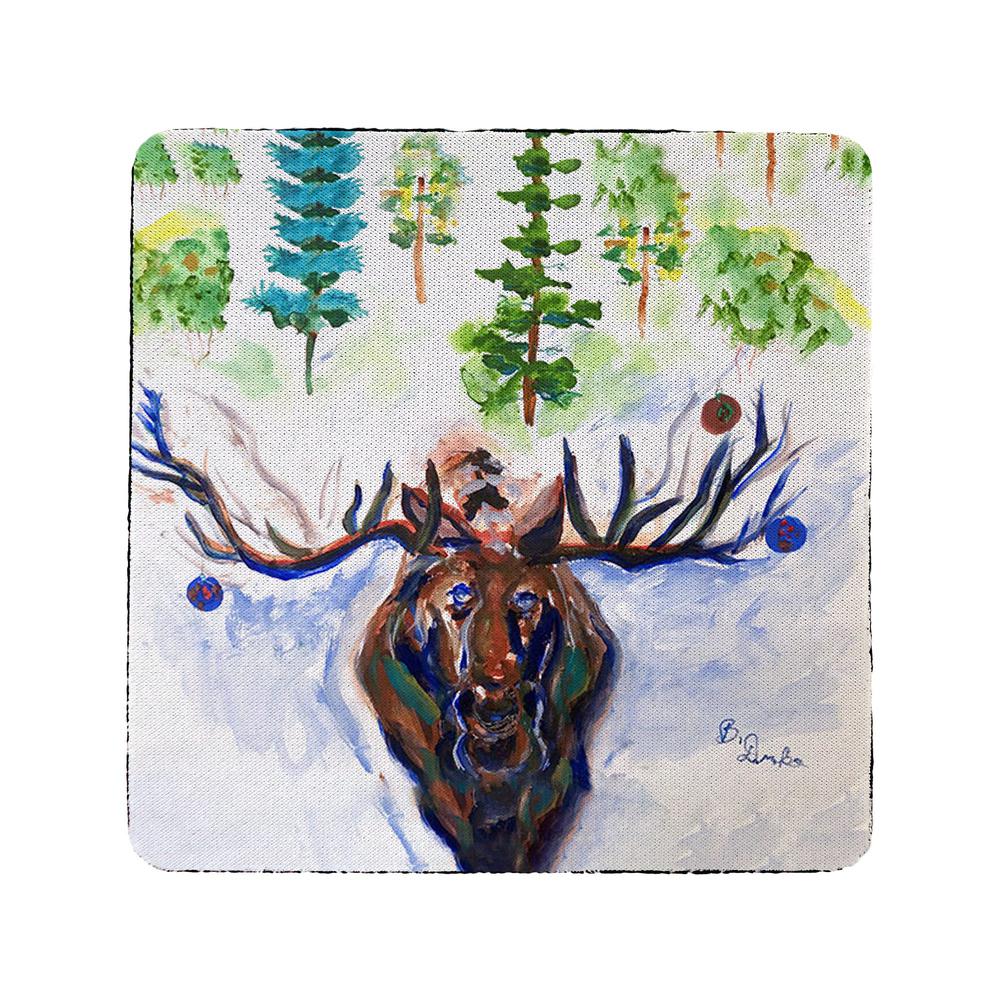Christmas Moose Coaster Set of 4. Picture 1