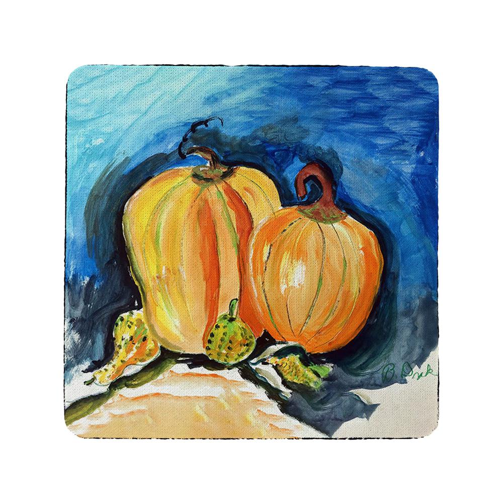 Two Pumpkins Coaster Set of 4. Picture 1