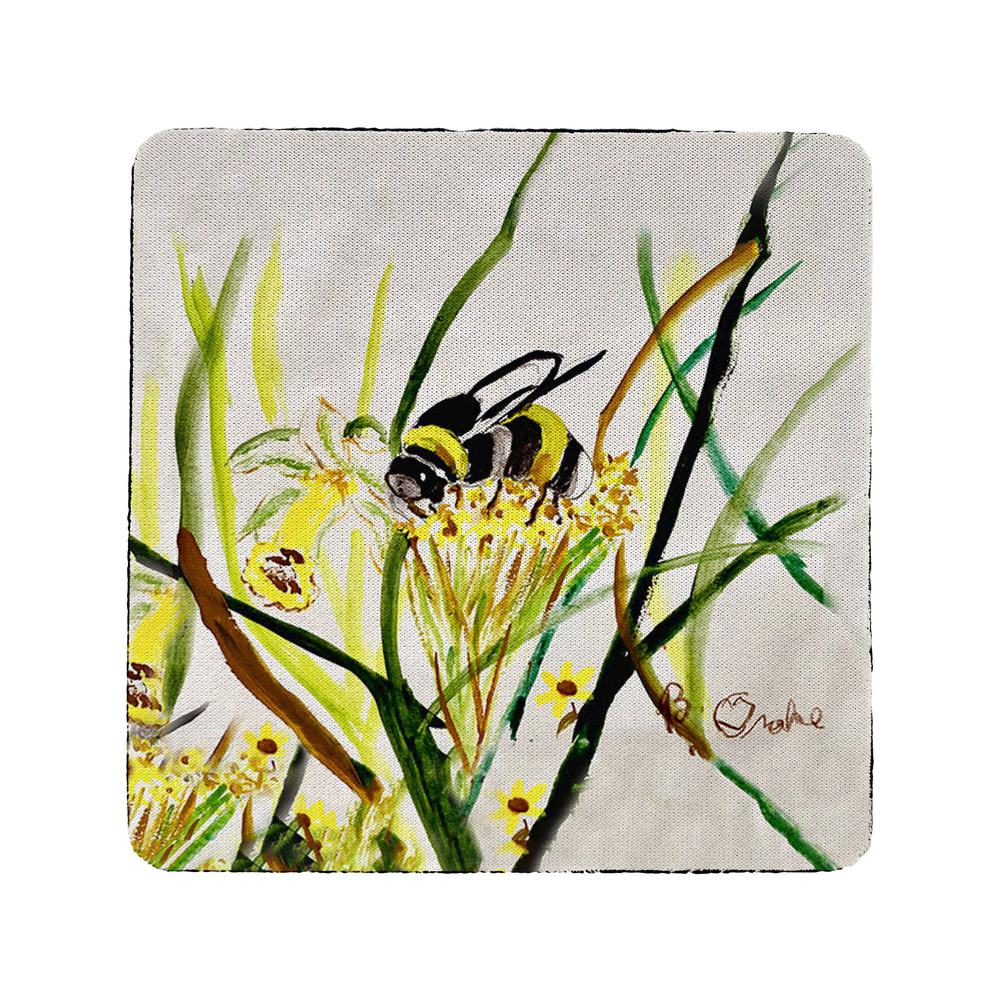 Bee & Flower Coaster Set of 4. Picture 1