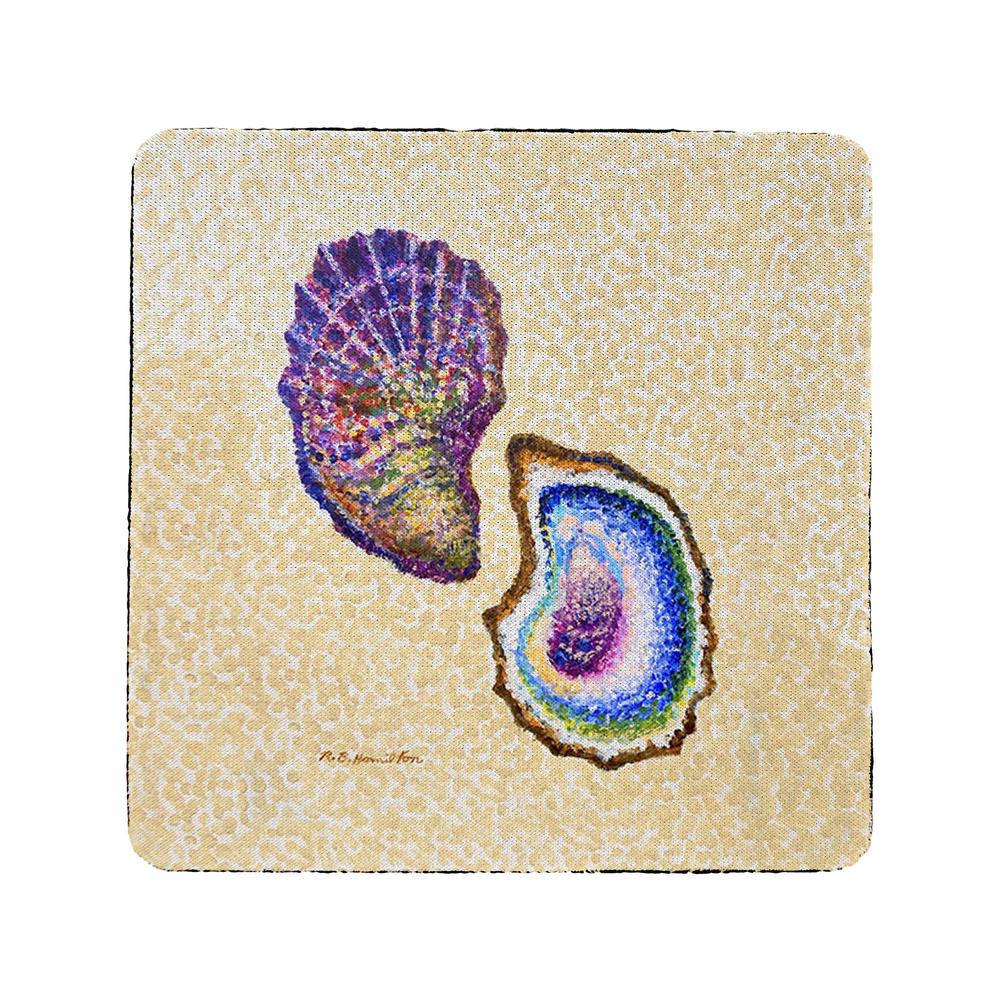 Two Oysters Coaster Set of 4. Picture 1