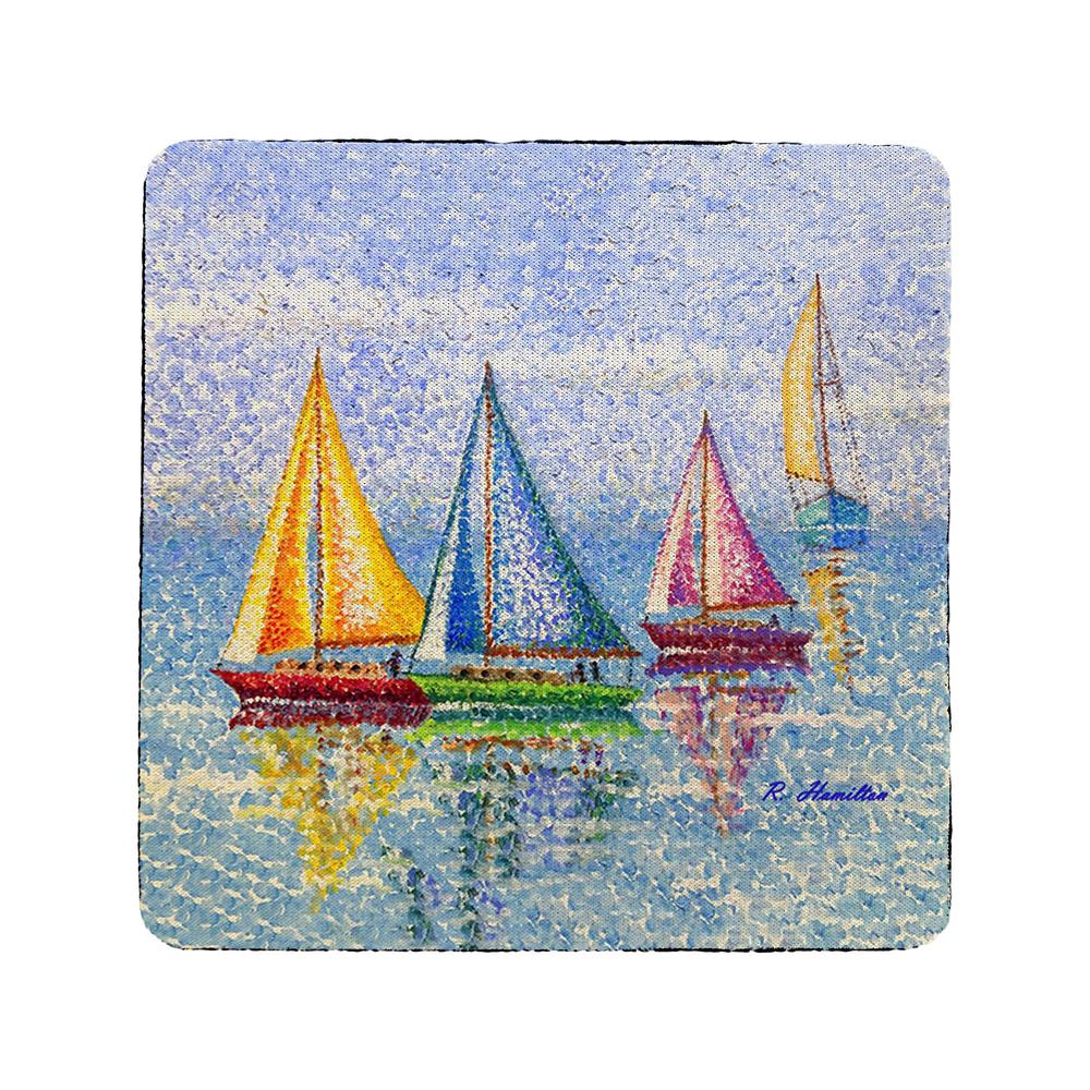 Sailboat Colors Coaster Set of 4. Picture 1