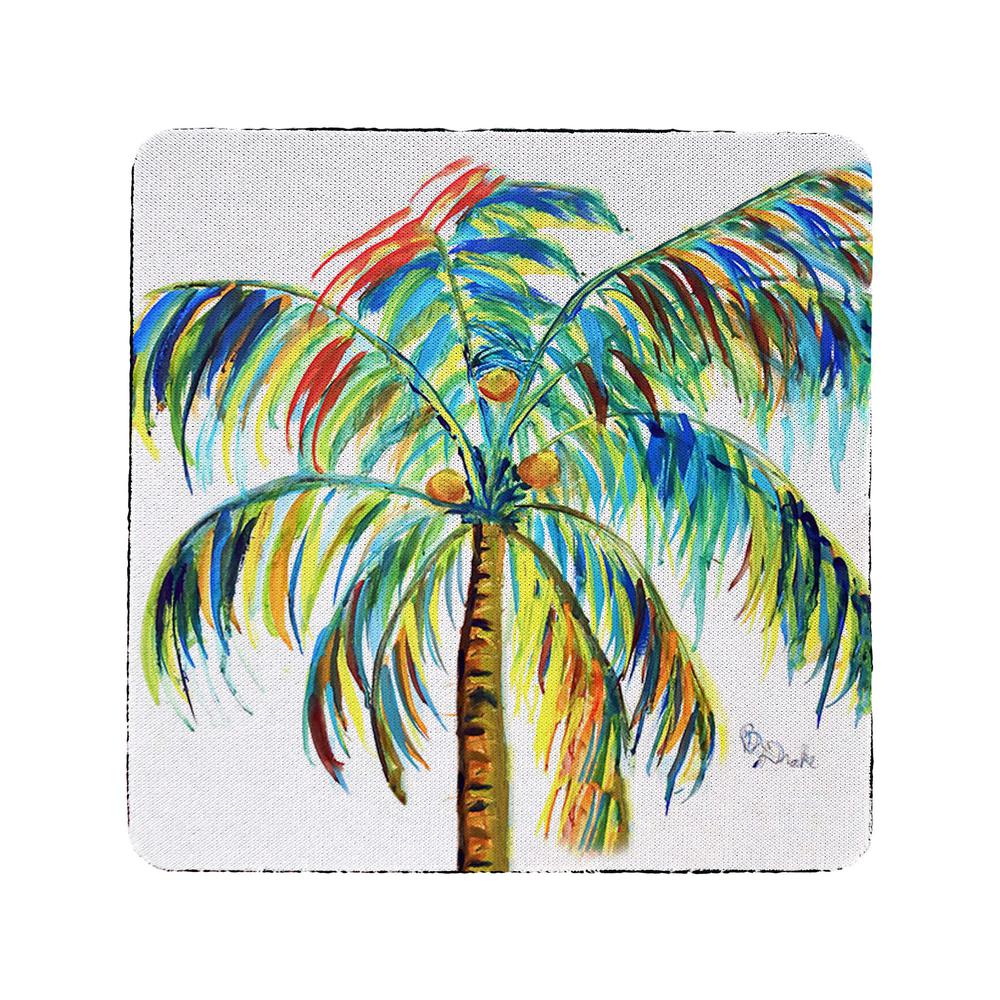 Multi-Color Palm Coaster Set of 4. Picture 1