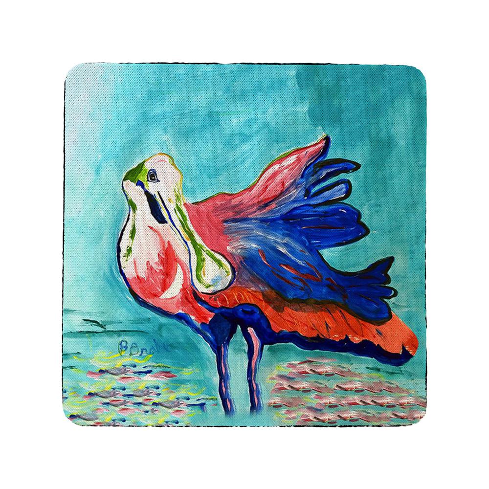 Spoonbill Looking Coaster Set of 4. Picture 1