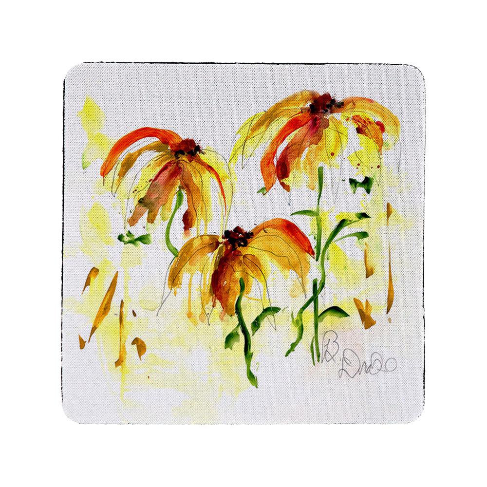 Yellow Flowers Coaster Set of 4. Picture 1
