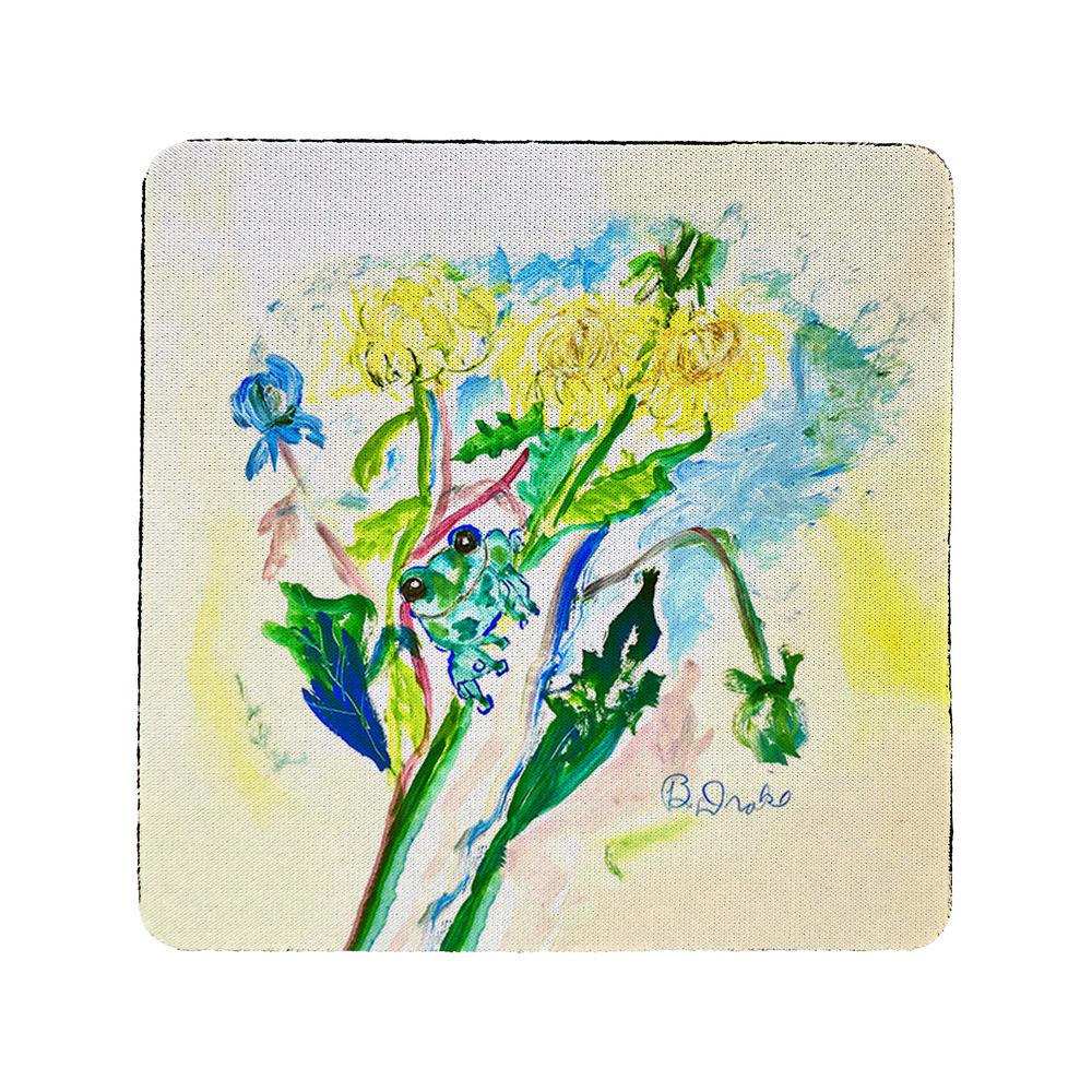 Frog & Flowers Coaster Set of 4. Picture 1
