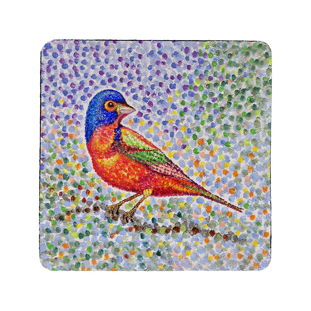 Painted Bunting Coaster, Set of 4. Picture 1