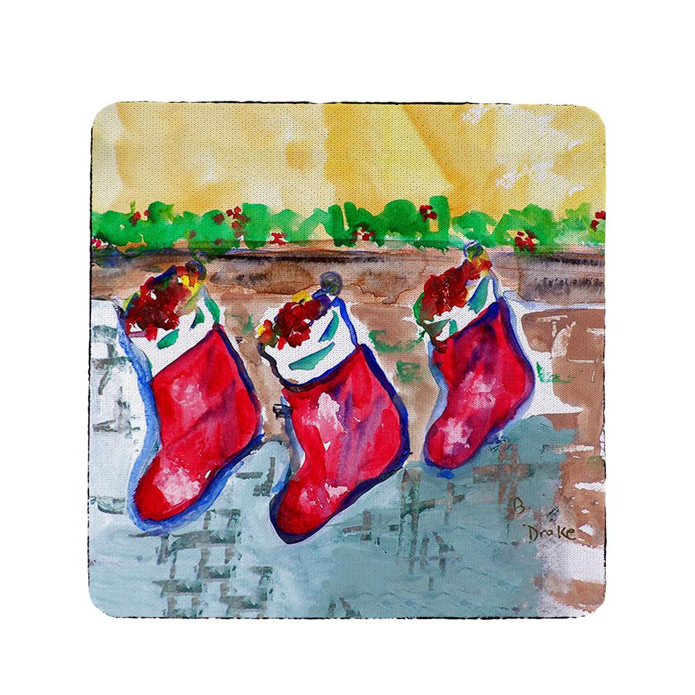 Christmas Stockings Coaster Set of 4. Picture 1