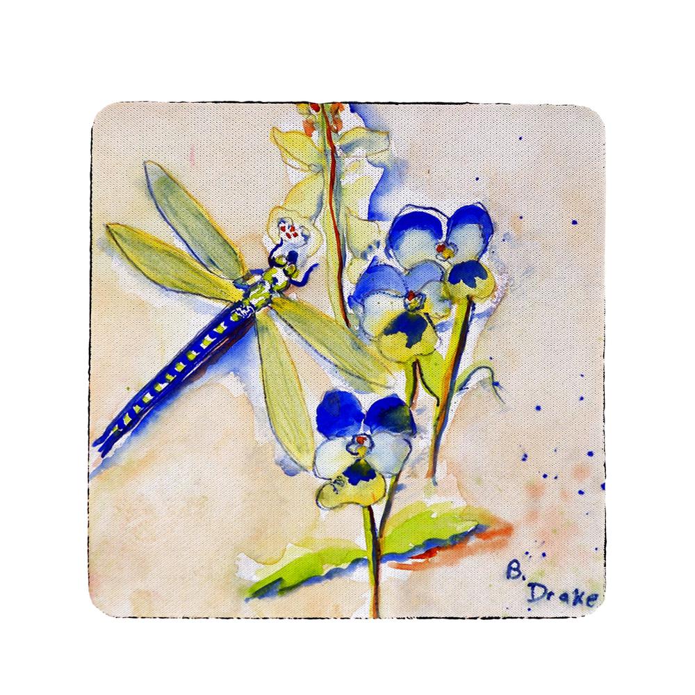 Blue Dragonfly Coaster Set of 4. Picture 1