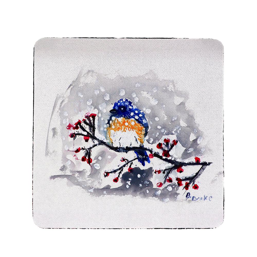 Bluebird in Snow Coaster Set of 4. Picture 1