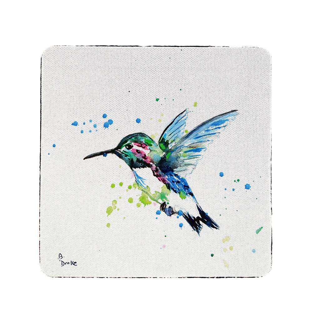 Green Hummingbird Coaster Set of 4. Picture 1