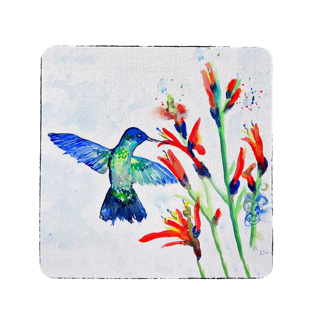 Hummingbird and Fire Plant Coaster Set of 4. Picture 1