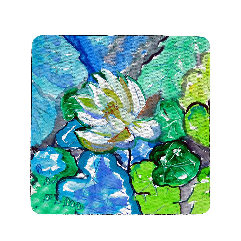 White Lily Flower Coaster Set of 4. Picture 1