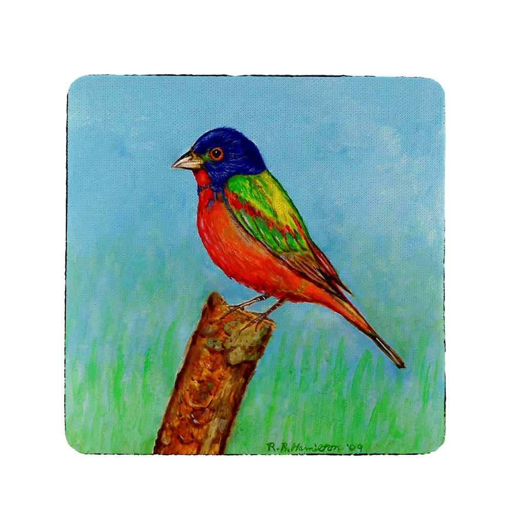 Painted Bunting Coaster Set of 4. Picture 1