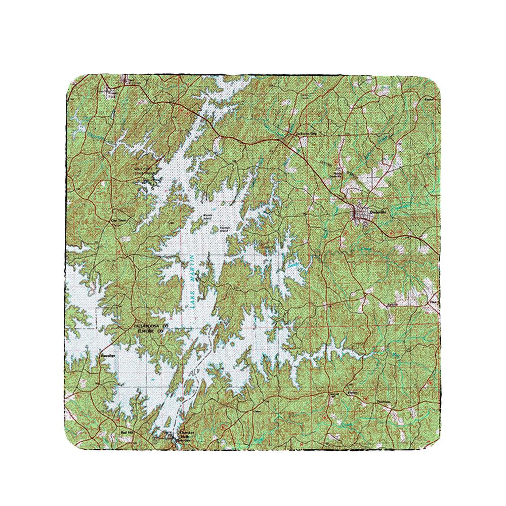 Lake Martin, AL Nautical Map Coaster Set of 4. Picture 1