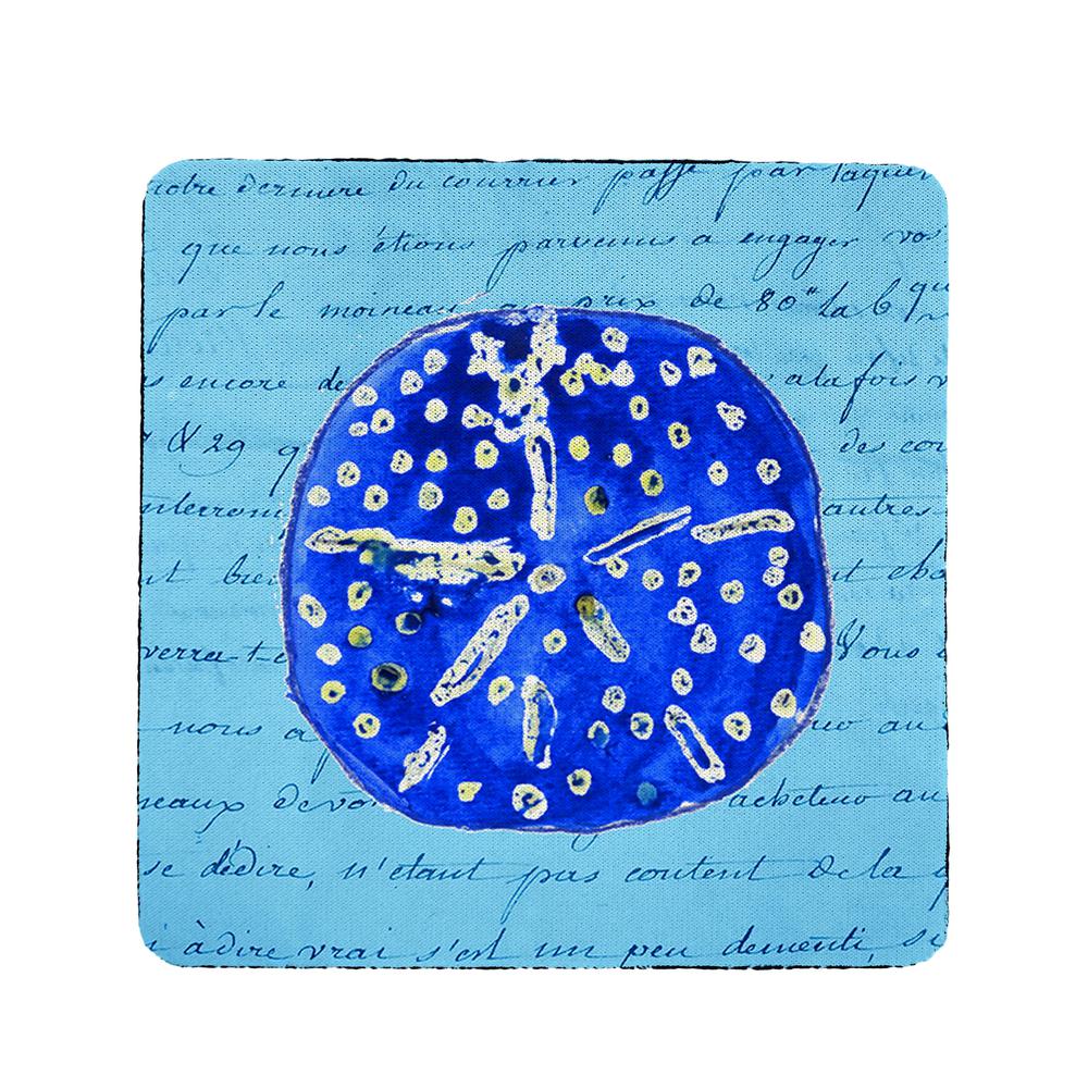 Blue Sand Dollar Coaster Set of 4. Picture 1