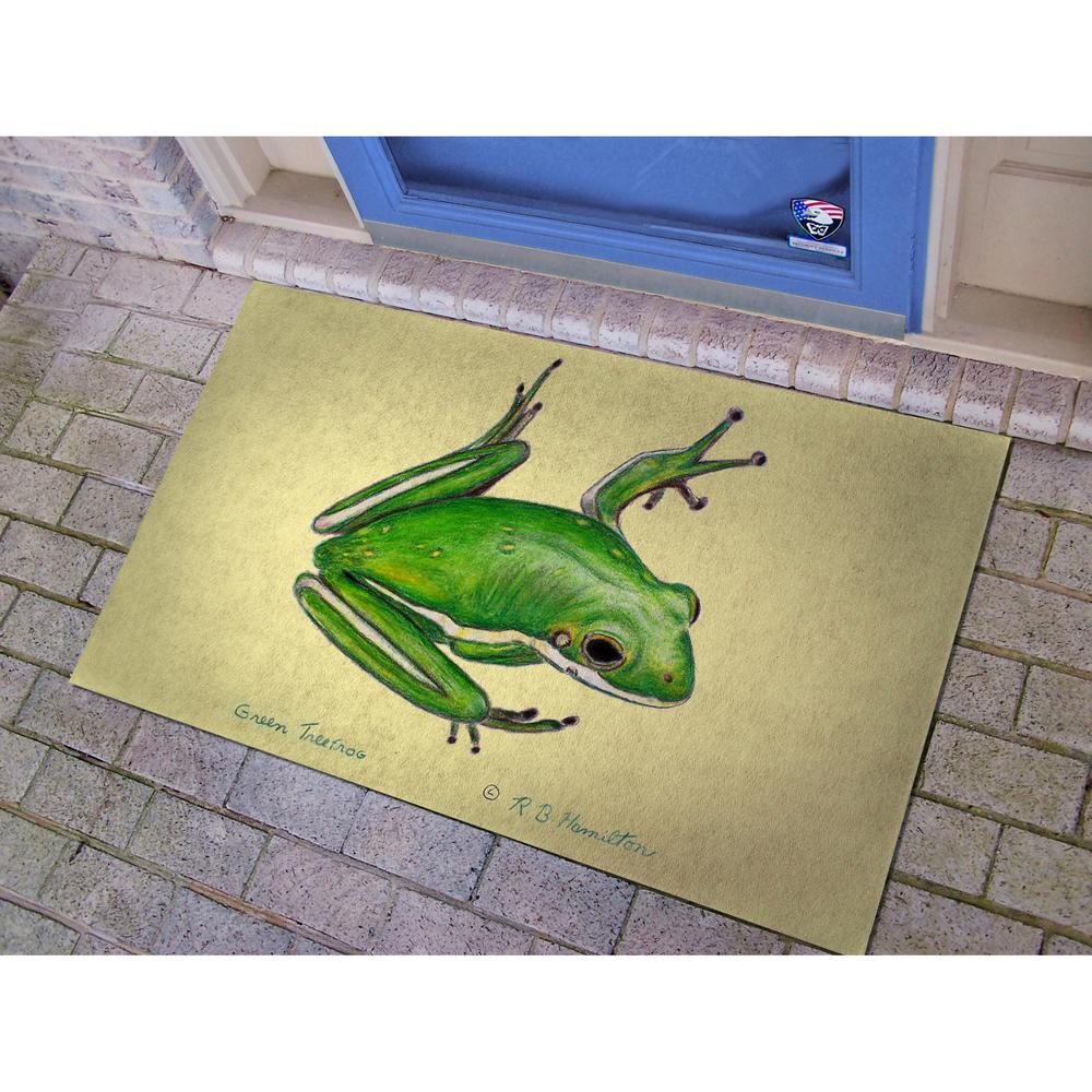 Green Tree Frog Door Mat 30x50. Picture 2