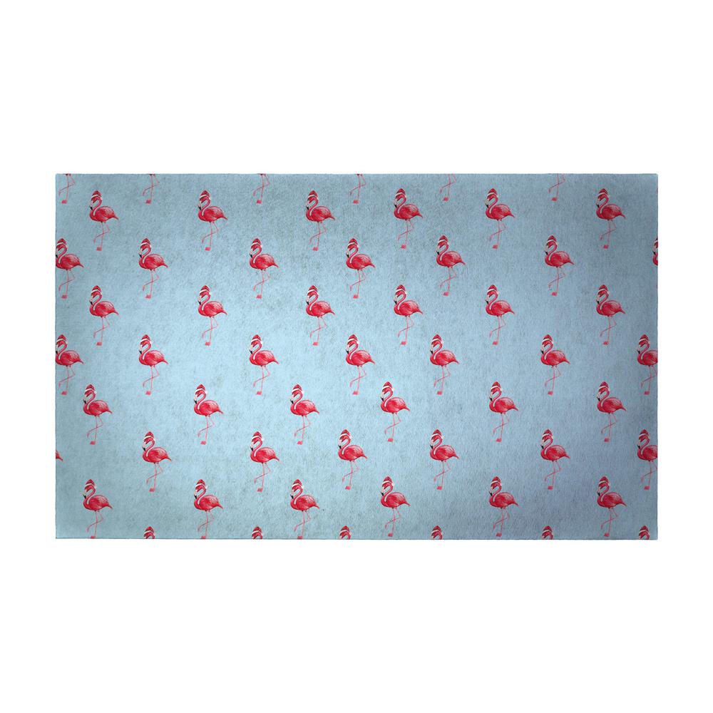 Flamingo Santa Floor Mat 30x50. Picture 1