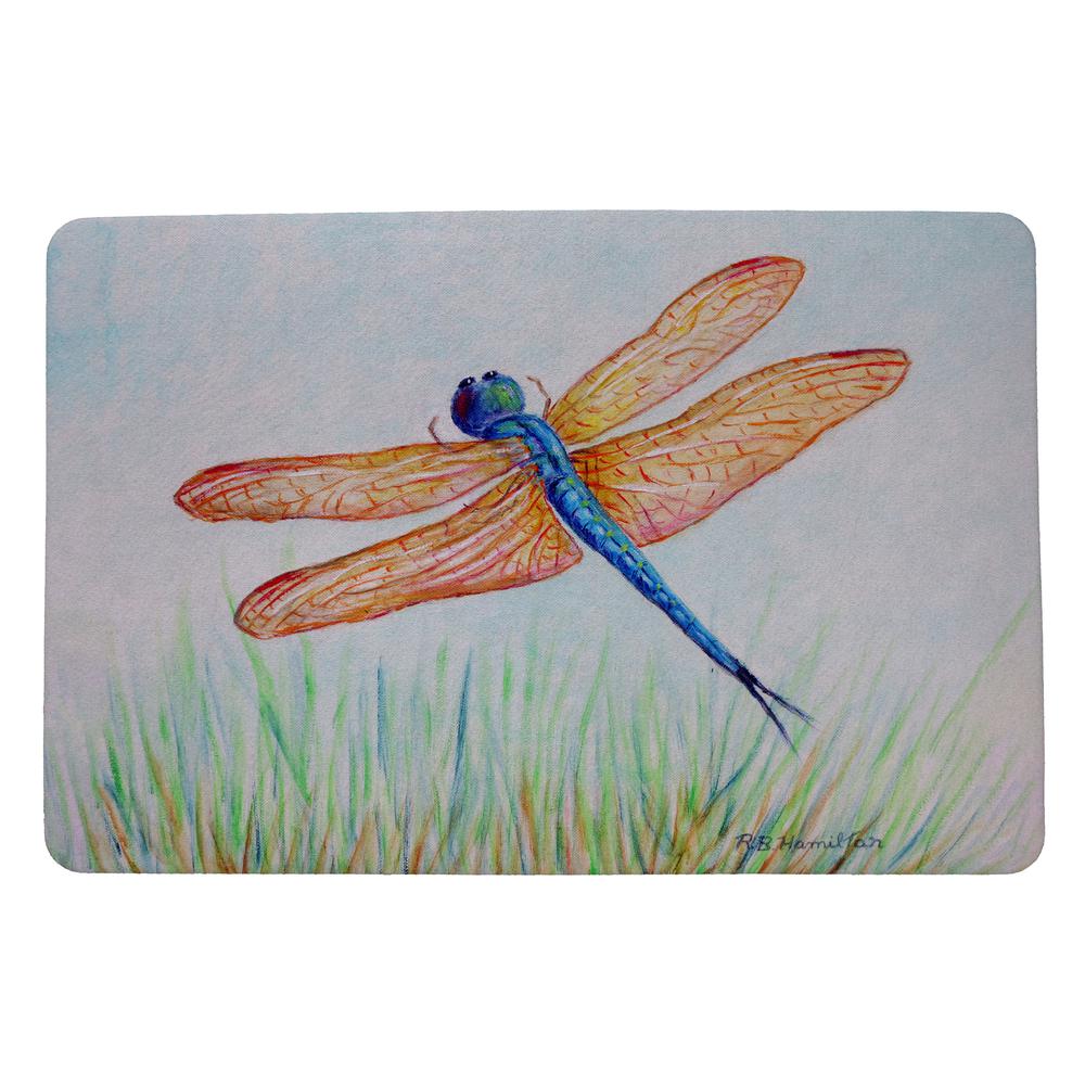 Amber & Blue Dragonfly Door Mat 18x26. Picture 1